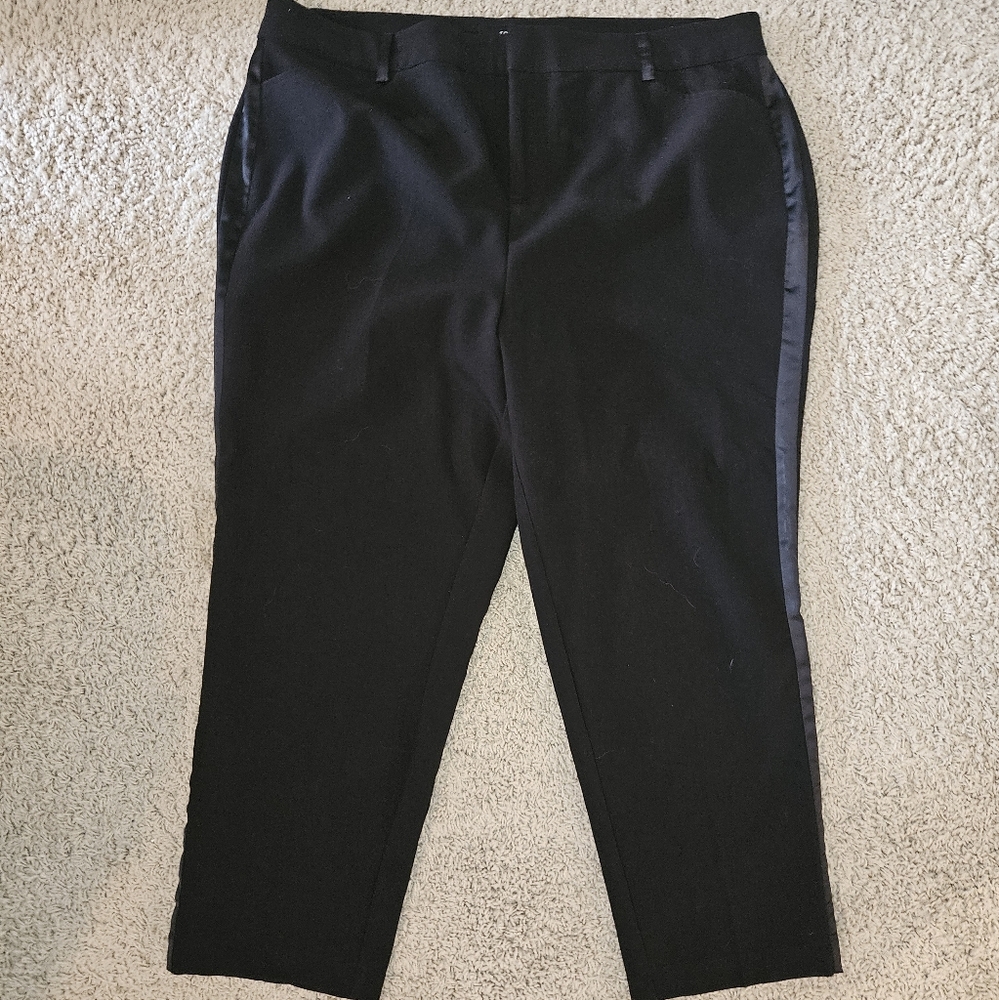 Torrid black dress pant with tuxedo stripe